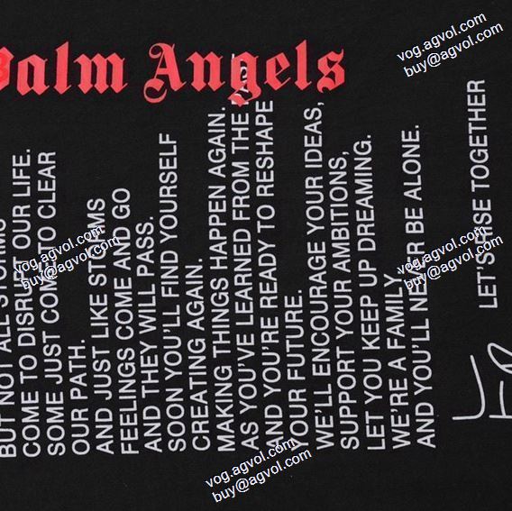 パーム エンジェルス Palm Angels ブランド コピー タイトル言語プリント水洗い復古半袖 2020秋冬 半袖Tシャツ